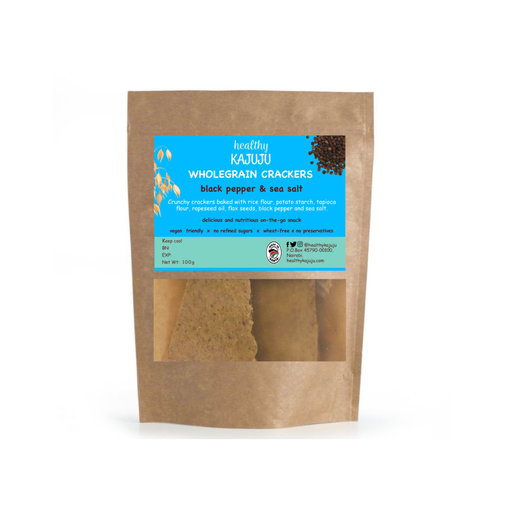 Black Pepper & Sea Salt Crackers Healthy Kajuju